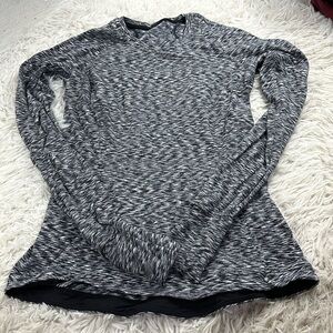 Lululemon Runderful Long Sleeve Spaced Out Space Dye Black White